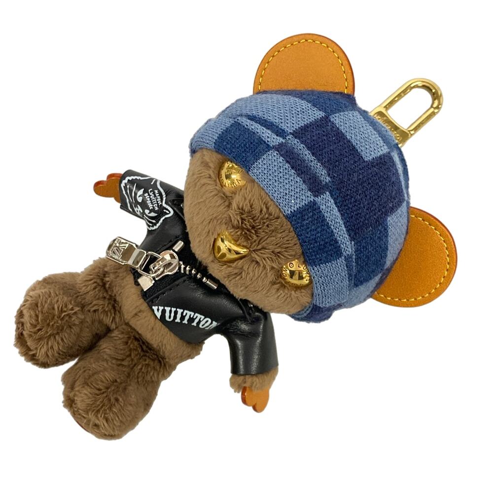 Louis Vuitton Bag Charm LV Louis Bear Bag Charm M03206 Brown Blue Multi Fake